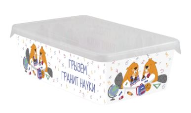 Лоток для мелочей Keeplex School с крышкой большой 20,5х14х7см